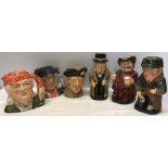 Collection of Royal Doulton large Toby jugs. Fortune Teller, Little Mester Led Ed 1813 of 3500,