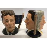 Two Royal Doulton character Toby jugs, Michael Doulton D6808-1988 and Michael Doulton and Henry