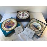 Royal Worcester Kylin pattern plate and 2 Coalport plates, Christmas 1981 and L.N.E.R.