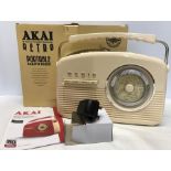 Akai retro portable DAB/FM radio as new. Unused and boxed.