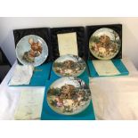 Four Pendelfin Ltd Edition collectors plates.