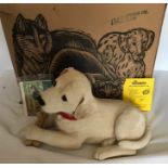 Sandicast USA sculpture pottery handcast and painted figurine by Sandra Brue, Labrador Pup Yellow,