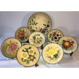 A collection of Bossons handpainted plates depicting flowers. Excellent condition. (10)
