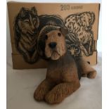 Sandicast USA sculpture pottery handcast and painted figurine Airedale Terrier, 27cms l, 16cms h,