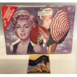 Marilyn Monroe print, 42cms x 30cms with DVD and a Norma Jeane 2000 wine bottle label.