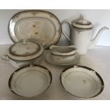 Noritake, Blossom Mist, meat plate 35cms w, Tureen coffee pot and sauce dish together with 2