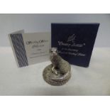 Country Artists England, Hallmarked Sterling Silver, Birmingham 1991 Otter figure, as new, boxed.