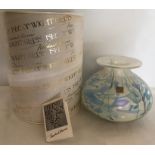 Isle of Wight glass vase, 11.5cms t, retail boxed.