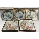 Fiesta glassware x 5 commemorative plates, 2 x Christening, Retirement, Wedding and 60 Years Diamons