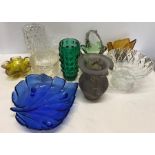 Eleven pieces of modern glassware including Kosta Boda.