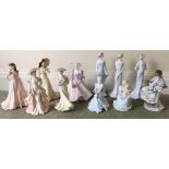 Eleven various Coalport ladies including 'The Goose Girl' 'Ladies of Fashion', 'Jacqueline', '