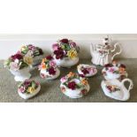 A quantity of posy ornaments etc, including Royal Albert old country roses, flowers a/f in places (