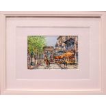 TED, "PARIS STREET SCENE", contemporary, watercolour on paper, signed lower right TED, 9" x 6"