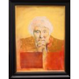 TOM BYRNE, "SEAMUS HEANEY", mixed media on card, signed lower right