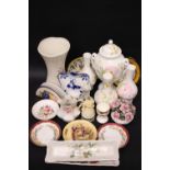 A COLLECTION OF ORNAMENTS & VASES, includes; (i) A Donegal Parian China Vase, (ii) Two Crown