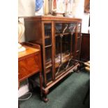 AN ASTRAGAL GLAZED DISPLAY CABINET, with shelved interior, raised on short claw & ball legs, 40" x