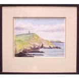 20TH CENTURY, IRISH SCHOOL, "AN IRISH HEADLAND", watercolour on paper, faded possible signature