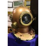 A CONTEMPORARY "ANCOR ENGINEERING" ORNAMENTAL DIVERS HELMET, with convex glazed front panel, 18" x