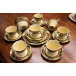 A MYOTT SON & CO 'COUNTRYSIDE' TEA SET, with (6) cups & saucers, (4) plates, (1) bowl (1) jug (1)