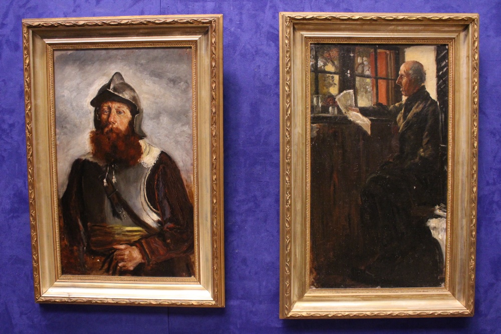 A PAIR OF FRAMED OIL ON BOARDS, (i) A Soldier, with Beard, oil on board, unsigned, 20" x 12"