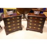 A 20TH CENTURY BEDSIDE LOCKER / CABINET, with four drawers, raised on bracket feet, 24" x 17" x