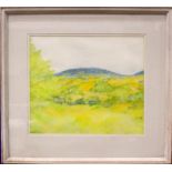 HAROLD CHEESMAN, "SUMMER EVENING", watercolour on paper, New Grafton Gallery label verso, Apollo