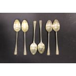 A SET OF 6 SILVER TEA SPOONS, Sheffield, maker's mark JEB for James Edward Barry, date letter of 'A'