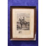 AFTER MEISSONIER, A FRAMED PRINT, “SOLDIER ON HORSEBACK”, ENGRAVED BY JULES JACQUET, PUBLISHED BY C.