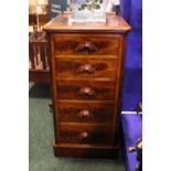 UNUSUAL & FINE PAIR VICTORIAN FIVE DRAWER CHESTS WITH GRADUATED DRAWERS, having carved handles,