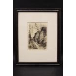 HENRY P. STEVENS, "WHITEFISH CORNER", etching on paper, signed lower right, inscribed lower left, 7"