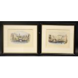 A PAIR OF FRAMED PRINTS, (i) AN 18TH CENTURY VIEW OF ELIZABETH’S FORT & THE OLD ST. FINBARRS CORK,