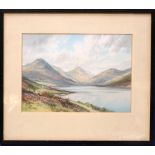 GEORGE TREVOR, (IRISH), "WASTWATER LAKE", watercolour on paper, signed lower left, inscribed with
