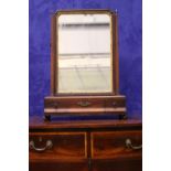 A FINE 18TH CENTURY “TOILET MIRROR”, with a box framed mirror, having a gilt slip, held within a