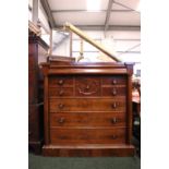 A LATE 19TH CENTURY TALL CHEST OF DRAWERS, with a long frieze drawer over 2 hat and 2 small drawers,