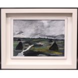 TERRY DELANEY, "BREWING STORM", oil on board, signed lower right, inscribed verso with title and