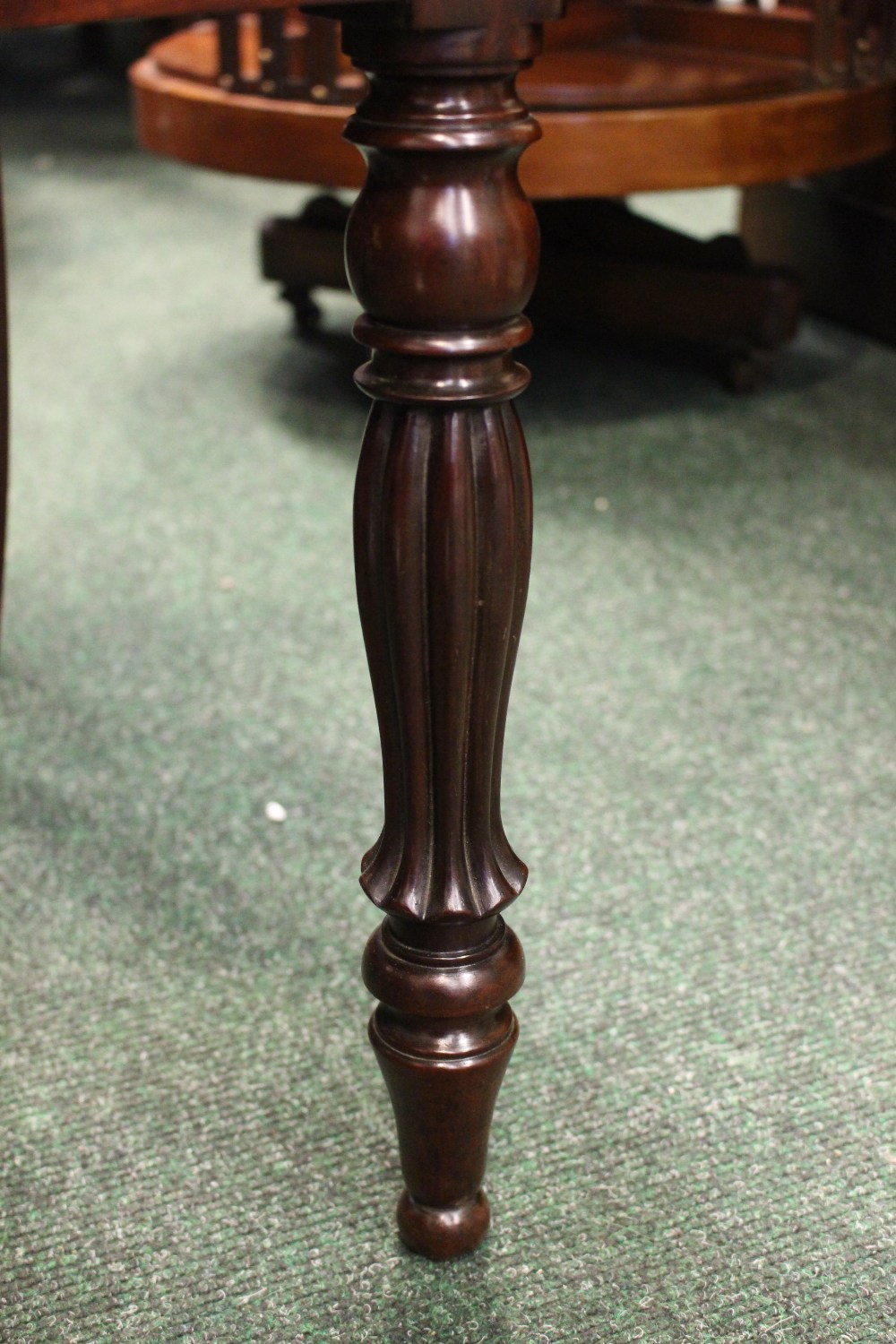 A SET OF 6 MAHOGANY REGENCY DINING ROOM CHAIRS, with lift up seats, and carved rose motif backs, - Image 4 of 4