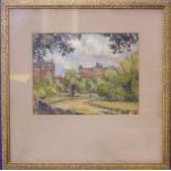 20TH CENTURY, IRISH SCHOOL, "ST. STEPHEN'S GREEN", oil on canvas laid on board, signed lower left