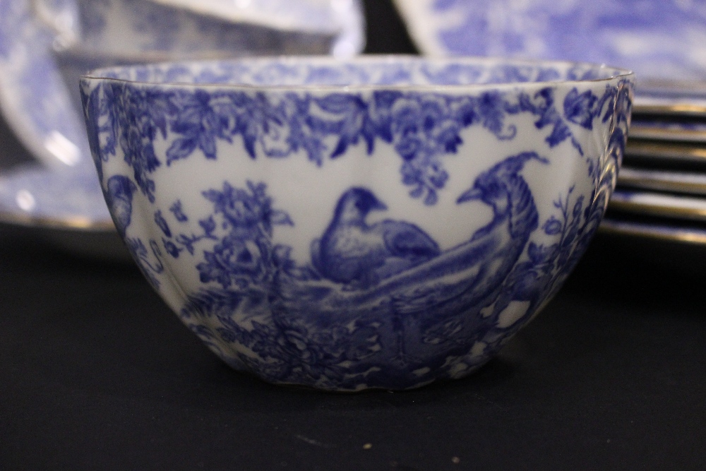 A PARTIAL ROYAL CROWN DERBY 'BLUE AVES' TEA SET, some with marks dating from 1946 - 1949 (possibly - Image 4 of 5