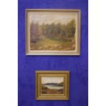 K. DEVITT, (20TH CENTURY) TWO OIL ON BOARDS, (i) Autumn river scene with Trees, 20" x 15.5" approx