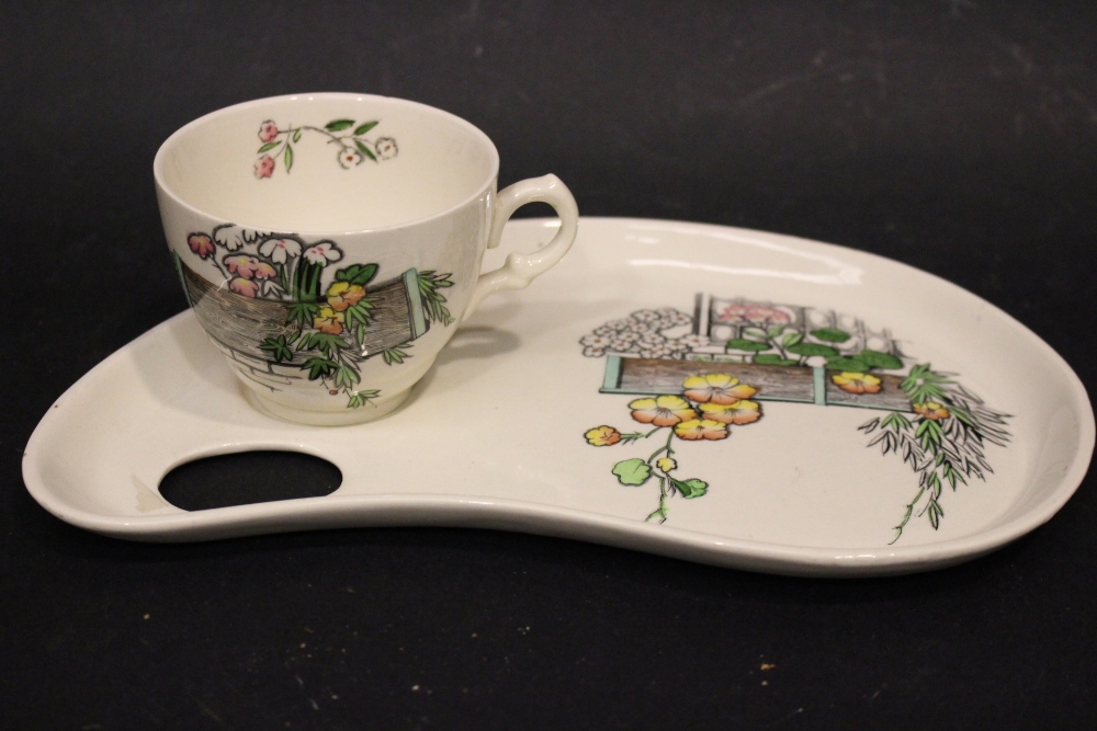 TWO CLARICE CLIFF 'PALETTE' PLATES WITH CUPS, (i) Royal Staffordshire cup and plate, with flower box - Image 2 of 10