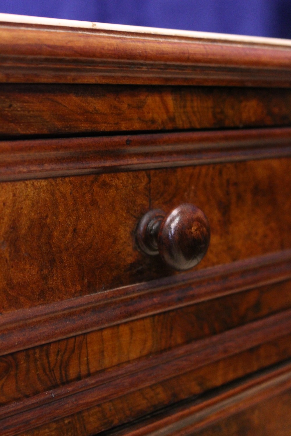 A MARBLE TOPPED CABINET, with canted corners, the front with ormolu mounts, 1 drawer over a drop - Image 5 of 7