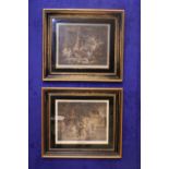A PAIR OF FRAMED PRINTS, AFTER GEORGE MORLAND / WILLIAM WARD, (i) Travellers, 17.75" x 14" approx