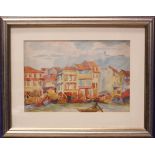 MOLLY MAGUIRE, "EUROPEAN SCENE", watercolour on paper, inscribed verso with artist's name, 14" x