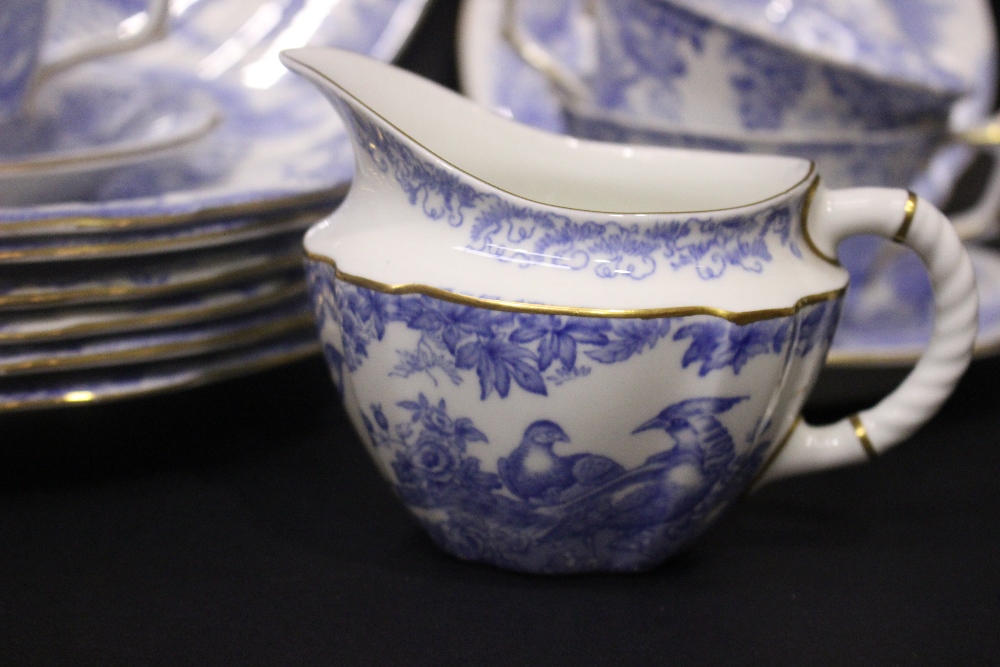 A PARTIAL ROYAL CROWN DERBY 'BLUE AVES' TEA SET, some with marks dating from 1946 - 1949 (possibly - Image 3 of 5