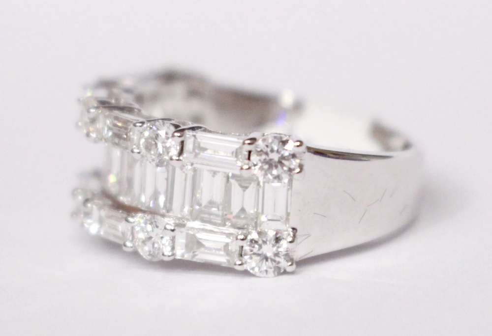 AN 18CT WHITE GOLD BAGUETTE & BRILLIANT CUT DIAMOND BAND, 3.00cts. - Image 2 of 2