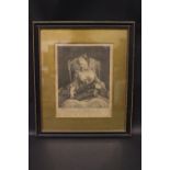 A 19TH CENTURY FRAMED PRINT, 'CICILLIA', lower left 'Le Clere Pinxit', 9" x 7.5" approx plate, 17" x