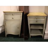 A PAIR OF 'FARM HOUSE COLLECTION' LOCKERS, 20th Century, both with a slide shelf over a single