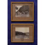 A PAIR OF FRAMED 19TH CENTURY PHOTOGRAPHS, possibly by Walter Fisher, (i) Two horse trap outside