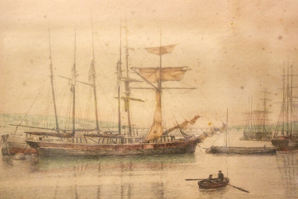 HENRY G. WALKER, A PAIR OF PRINTS, (i) Ships in an Estuary, (ii) Anchored boats, both signed on - Image 4 of 7