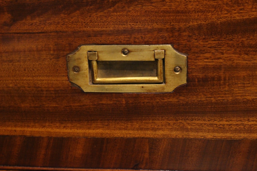 A REGENCY 'CAMPAIGN' BRASS BOUND CHEST SECRETAIRE, Mahogany, with crossbanded front detail to the - Image 5 of 5